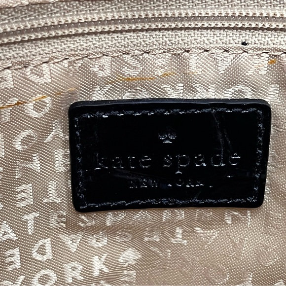 kate spade Black Croc-Embossed Patent Leather Satchel - Picture 7 of 10